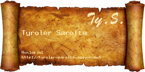 Tyroler Sarolta névjegykártya